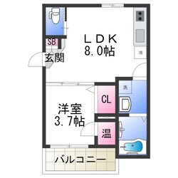 弥刀駅 徒歩5分 3階の物件間取画像